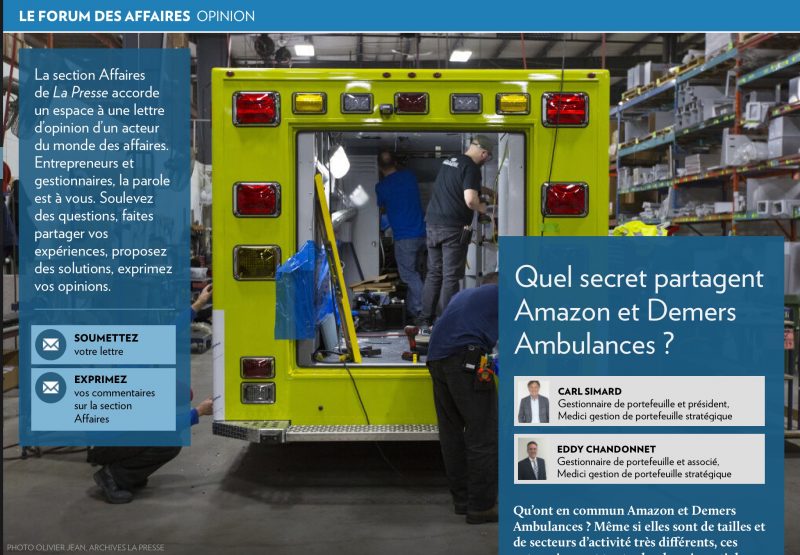 Quel secret partagent Amazon et Demers Ambulances ?