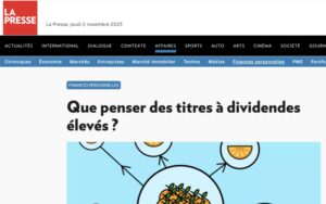 Titres à dividendes élevés, un article de La Presse