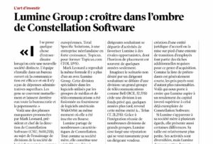 Article sur Lumine Group, publié dans Les Affaires.