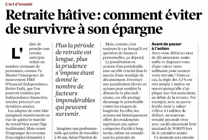 Retraite hâtive : comment éviter de survivre à son épargne