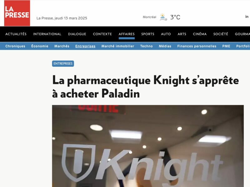 Achat de Paladin : Knight est bien placée pour mettre en valeur ses produits