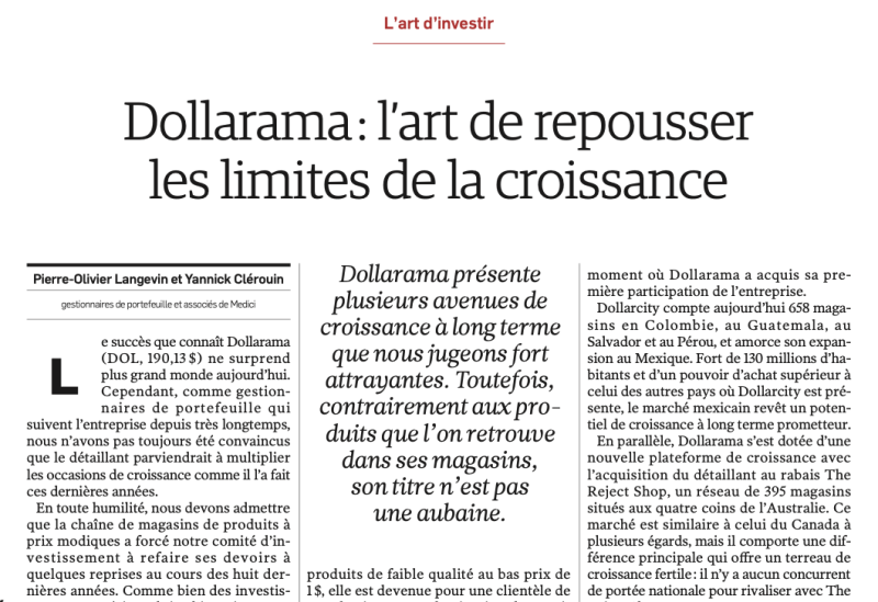 Dollarama : repousser les limites de la croissance